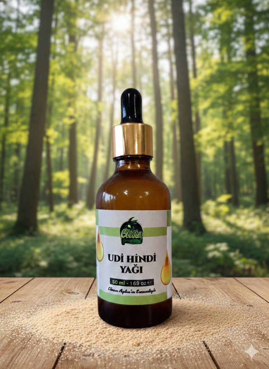OLEİKA DOĞAL UDİ HİNDİ YAĞI (CAM DAMLALIKLI KOYU RENK CAM ŞİŞE) 50 ML.