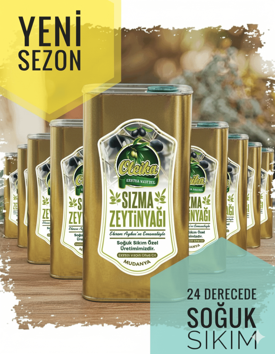 YENİ SEZON SATIŞTA! GÖNDERİMLERİMİZ 25 KASIM'DAN İTİBAREN BAŞLIYOR OLEİKA 10 ADET 5 LİTRE SOĞUK SIKIM NORMAL HASAT DOĞAL SIZMA ZEYTİNYAĞI