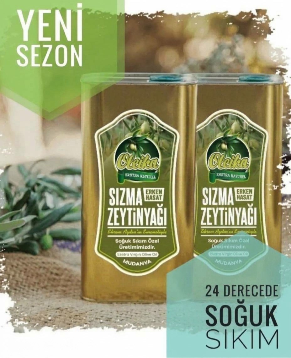 YEPYENİ SEZON! OLEİKA 2 ADET 5 LİTRE ERKEN HASAT DOĞAL SIZMA ZEYTİNYAĞI