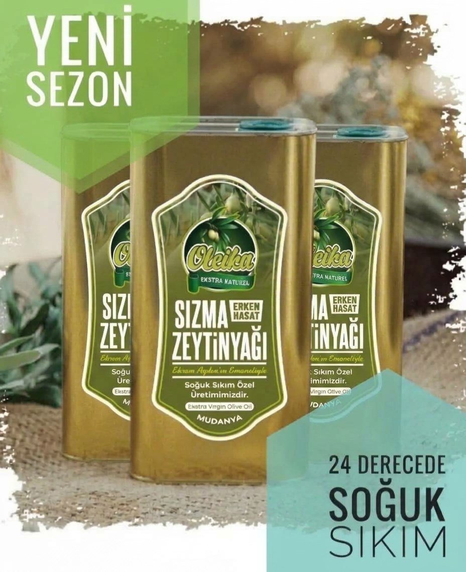 YEPYENİ SEZON! OLEİKA 3 ADET 5 LİTRE ERKEN HASAT DOĞAL SIZMA ZEYTİNYAĞI