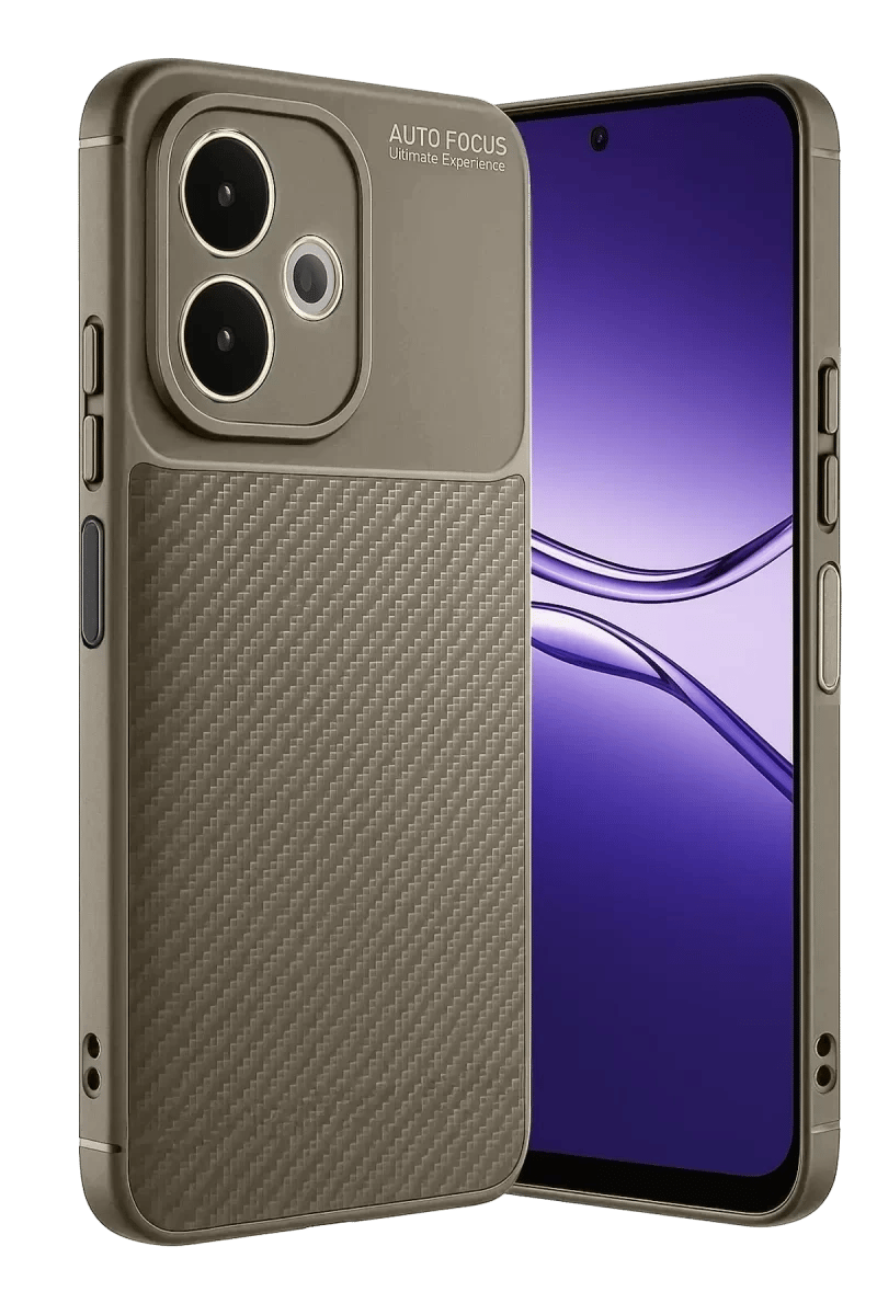 A5 Pro 4G Kılıf Auto Focus Karbon Kapak - Kahverengi