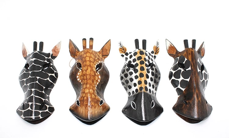 Ahşap Duvara Asmalı 20 Cm Zebra Maske