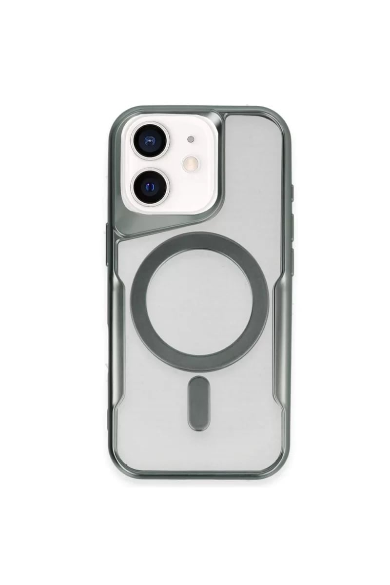 Apple iPhone 11 Kılıf Boyi Magsafe Silikon Kapak - Yeşil