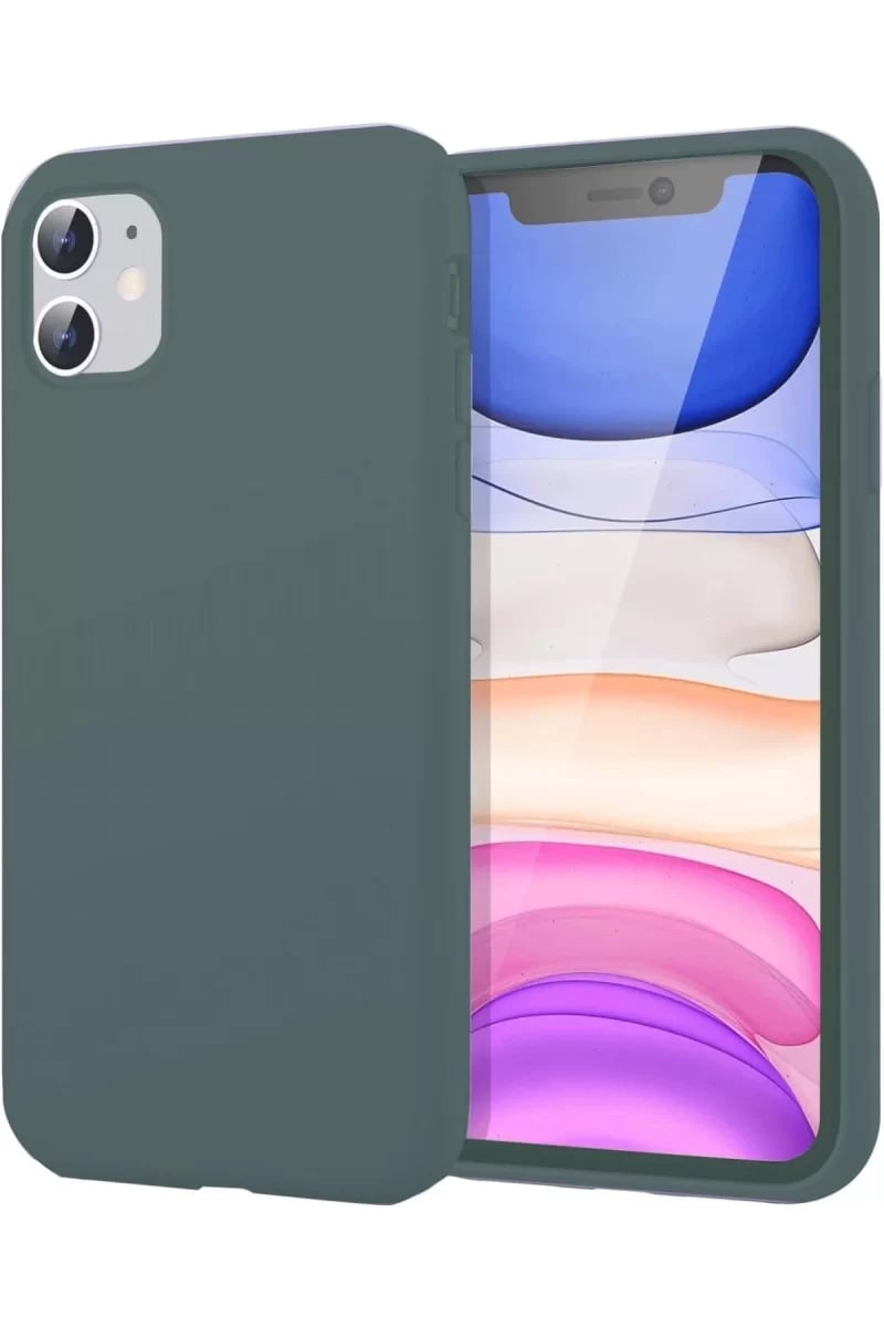 Apple iPhone 11 Kılıf First Silikon - Koyu Yeşil