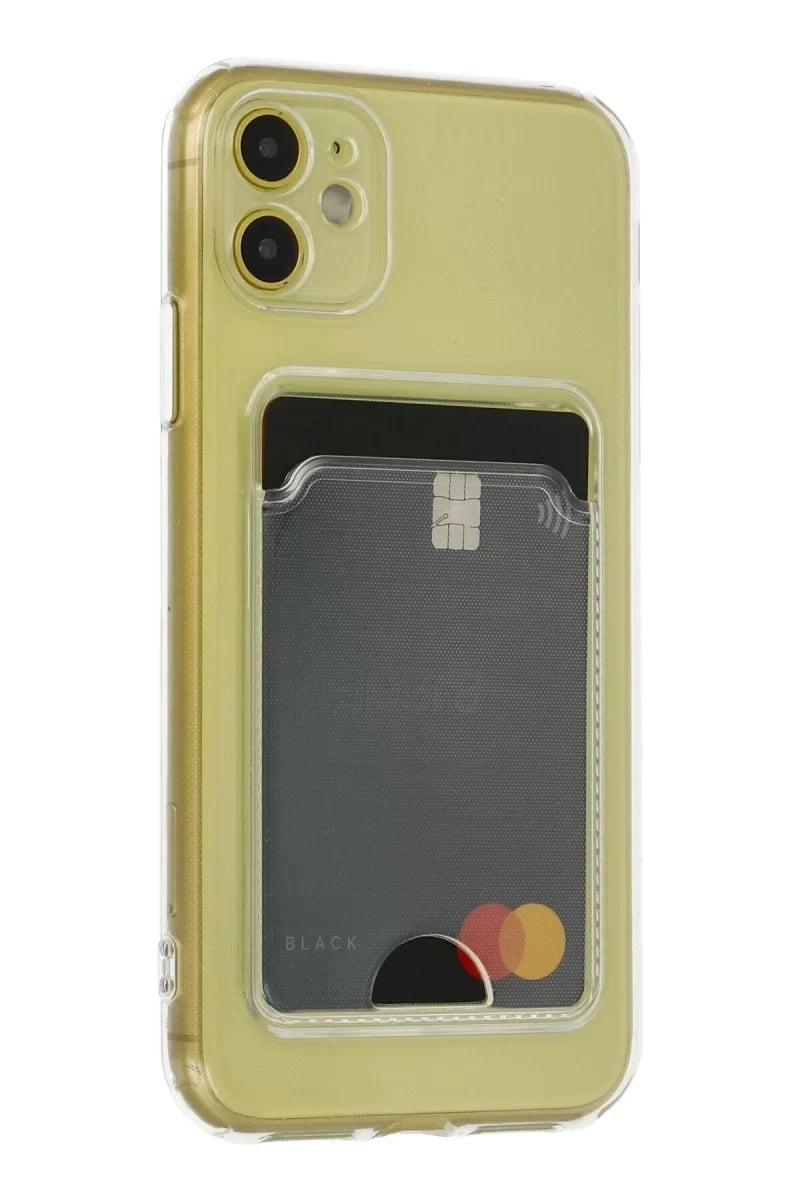 Apple iPhone 11 Kılıf Kart Şeffaf Silikon - Şeffaf