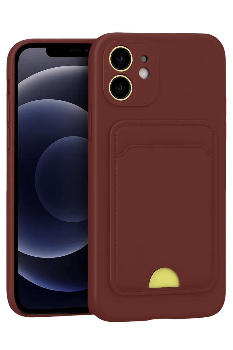 Apple iPhone 11 Kılıf Kelvin Kartvizitli Silikon - Bordo