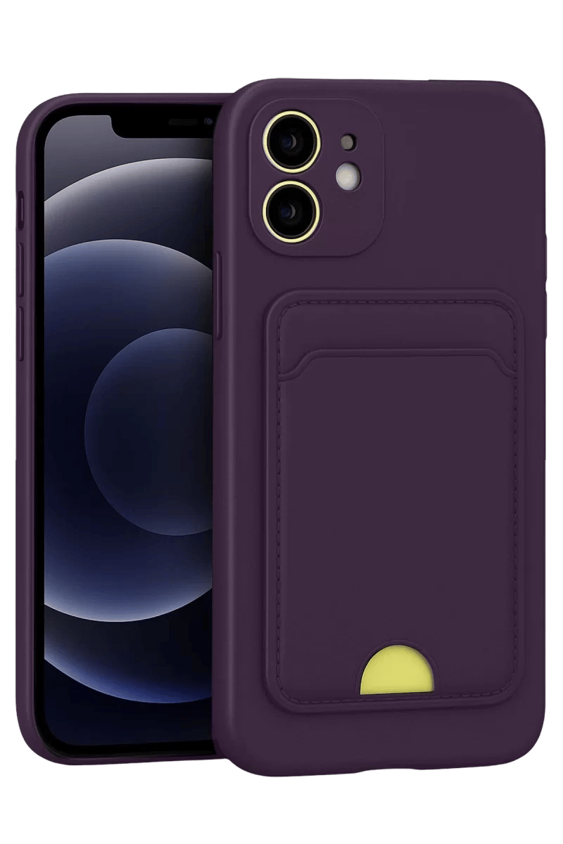 Apple iPhone 11 Kılıf Kelvin Kartvizitli Silikon - Derin Mor