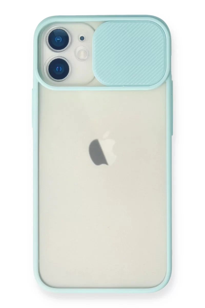 Apple iPhone 11 Kılıf Palm Buzlu Kamera Sürgülü Silikon - Turkuaz