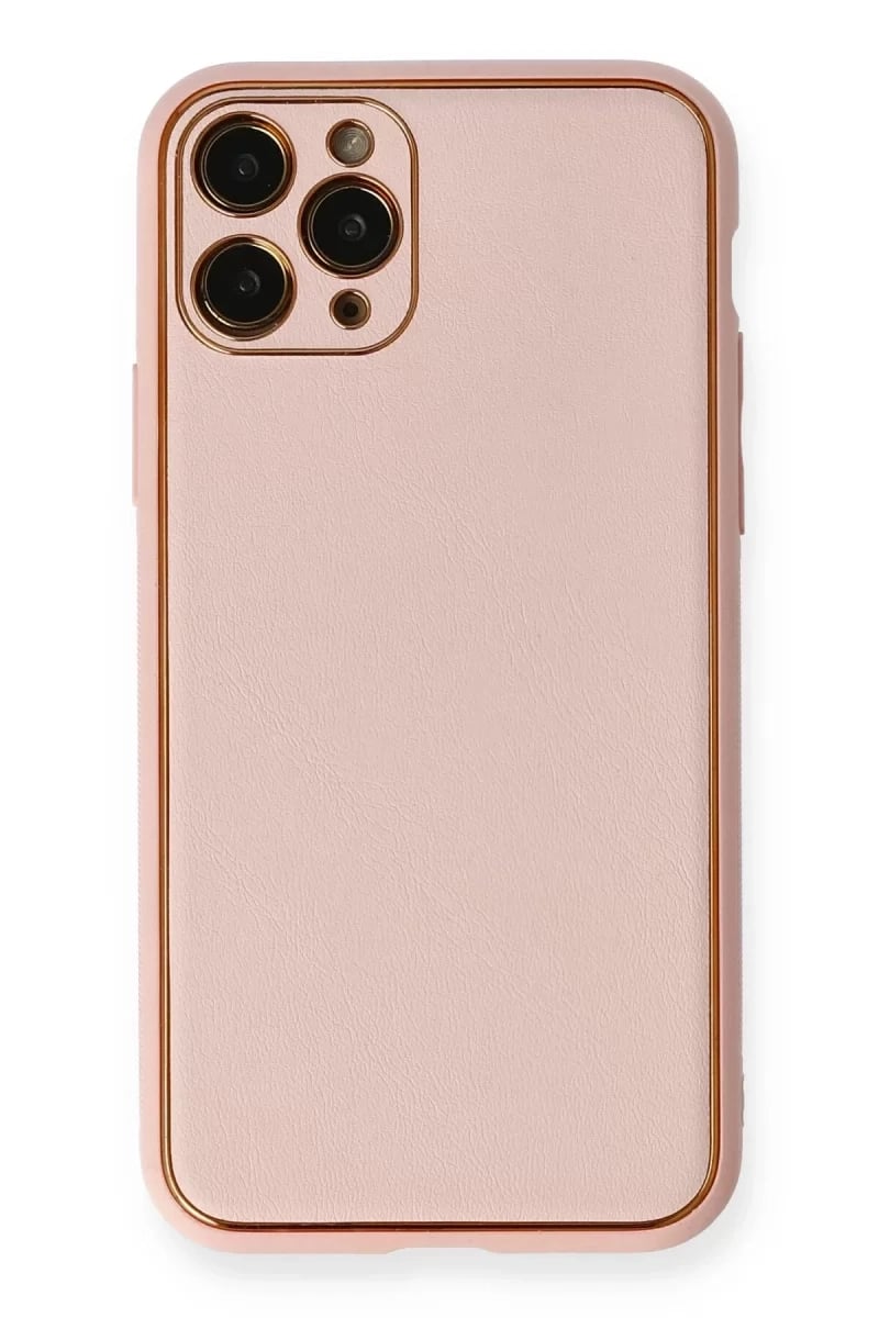 Apple iPhone 11 Pro Kılıf Coco Deri Silikon Kapak - Pembe