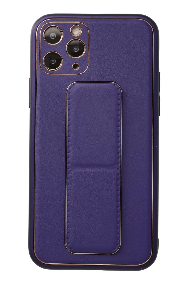 Apple iPhone 11 Pro Kılıf Coco Deri Standlı Kapak - Mor