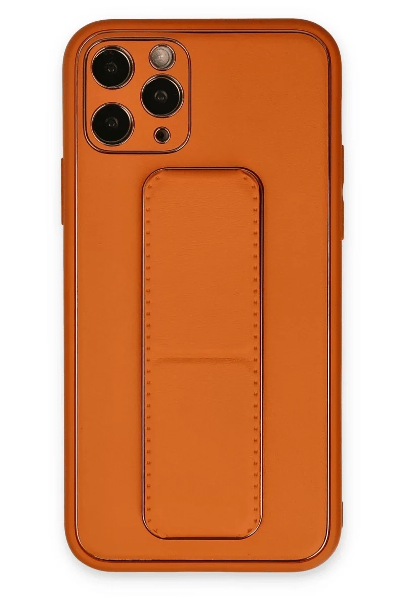 Apple iPhone 11 Pro Kılıf Coco Deri Standlı Kapak - Turuncu