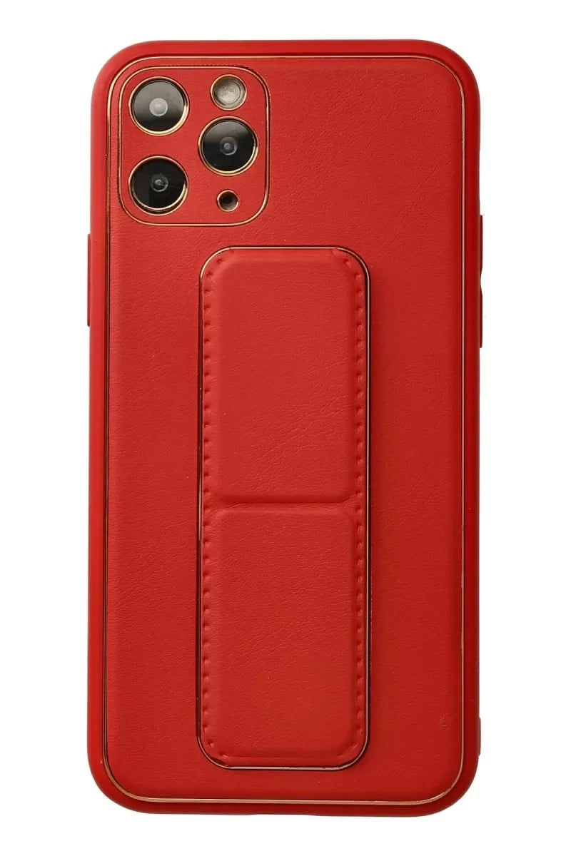 Apple iPhone 11 Pro Kılıf Coco Deri Standlı Kapak - Kırmızı