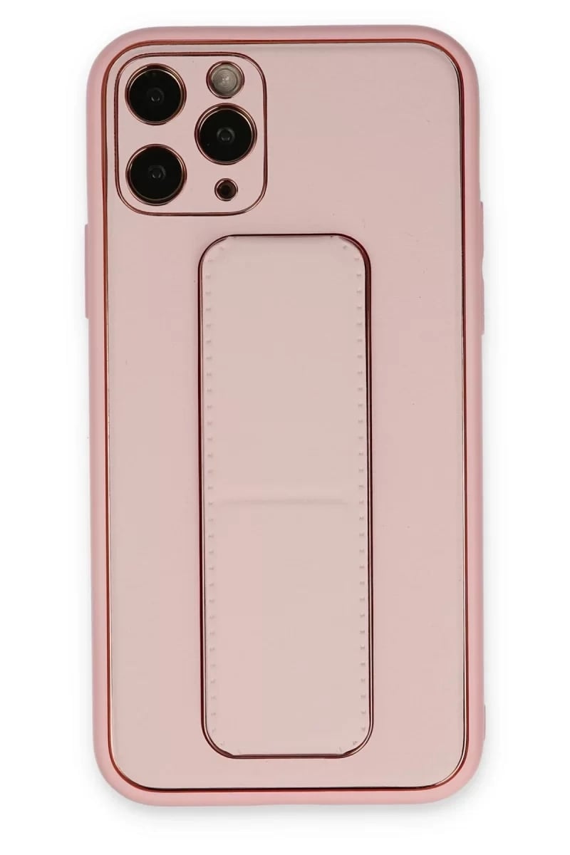 Apple iPhone 11 Pro Kılıf Coco Deri Standlı Kapak - Pembe