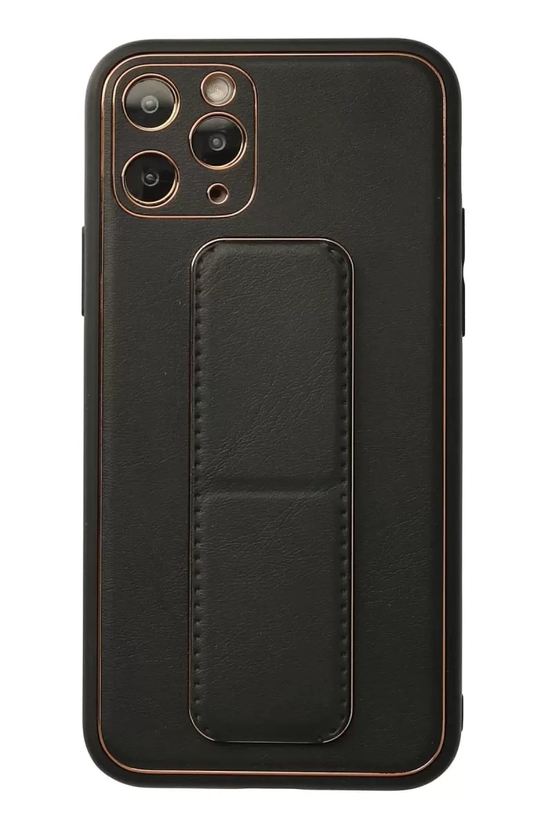 Apple iPhone 11 Pro Kılıf Coco Deri Standlı Kapak - Siyah