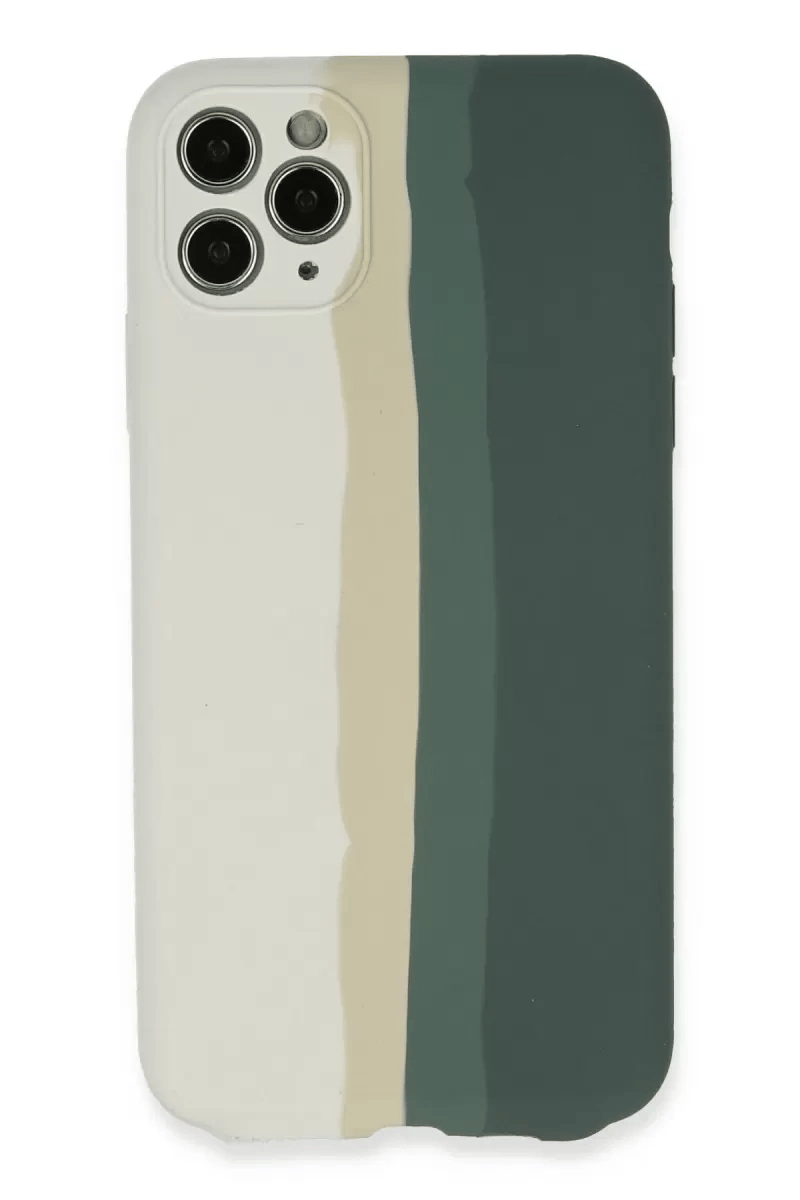 Apple iPhone 11 Pro Kılıf Ebruli Lansman Silikon - Beyaz-Gri