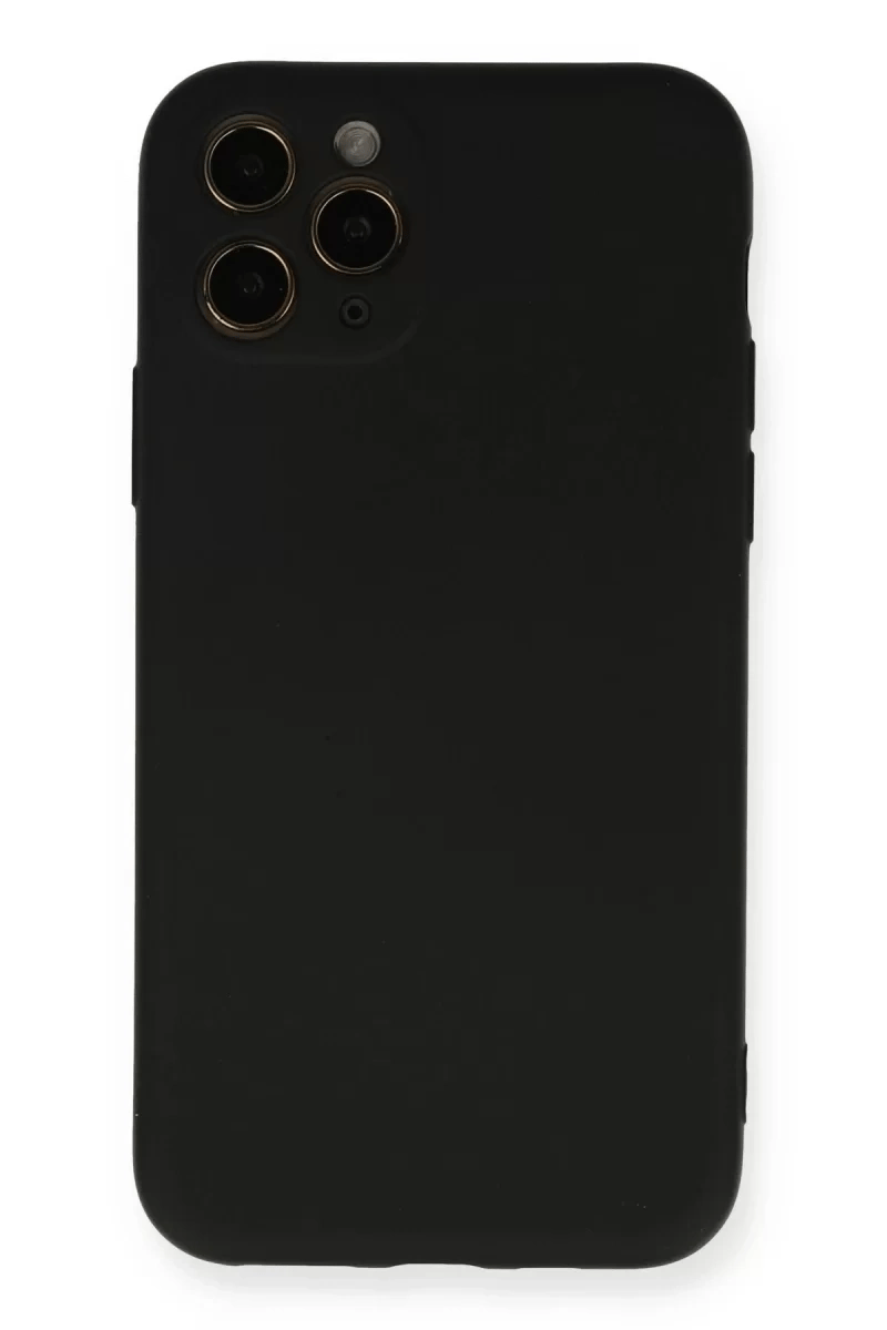 Apple iPhone 11 Pro Kılıf Nano içi Kadife Silikon - Siyah