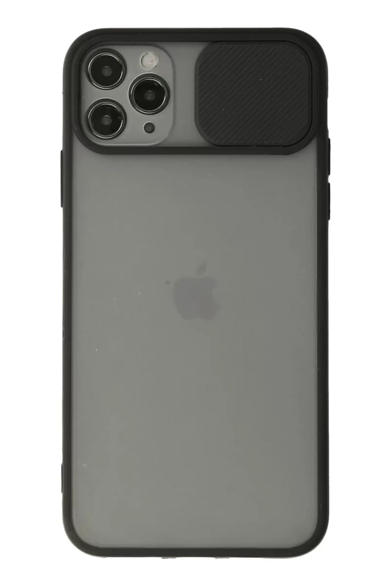 Apple iPhone 11 Pro Kılıf Palm Buzlu Kamera Sürgülü Silikon - Siyah