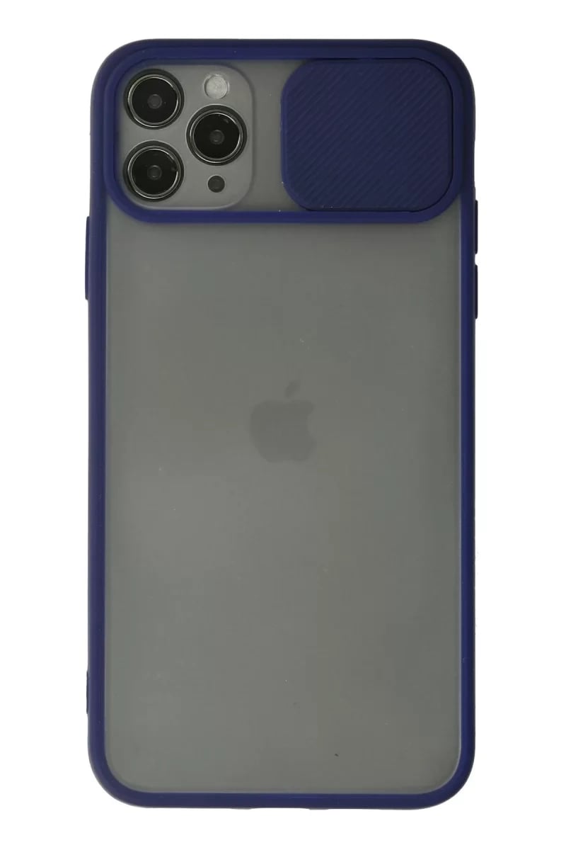 Apple iPhone 11 Pro Kılıf Palm Buzlu Kamera Sürgülü Silikon - Lacivert