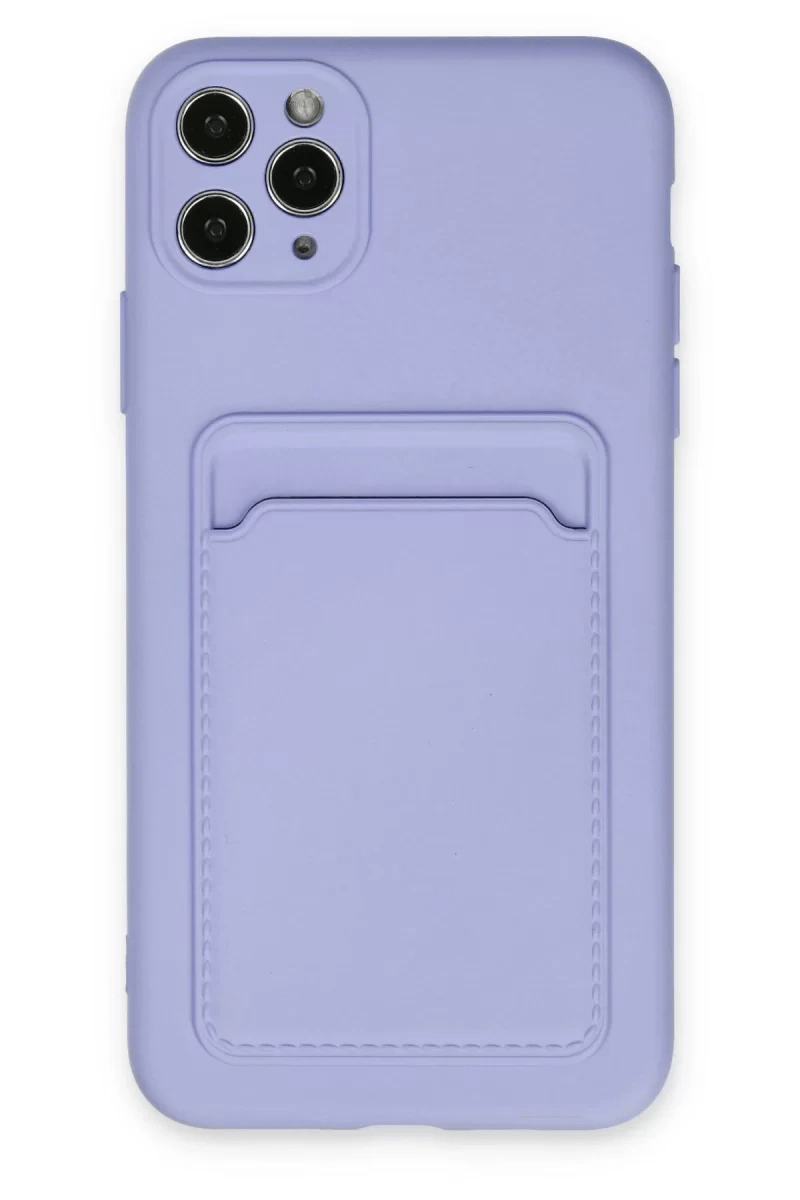 Apple iPhone 11 Pro Max Kılıf Kelvin Kartvizitli Silikon - Lila