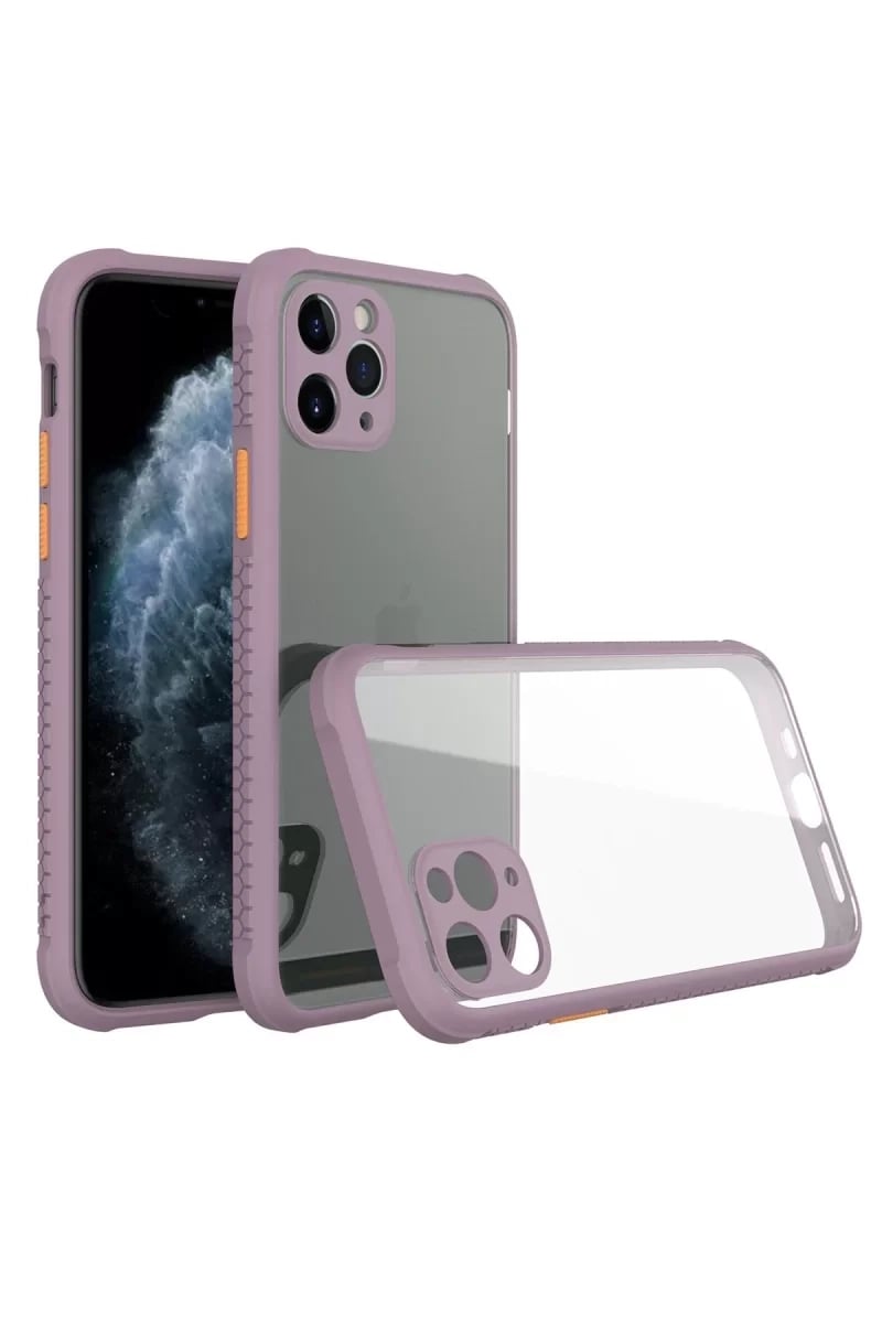 Apple iPhone 11 Pro Max Kılıf Miami Şeffaf Silikon - Açık Mor