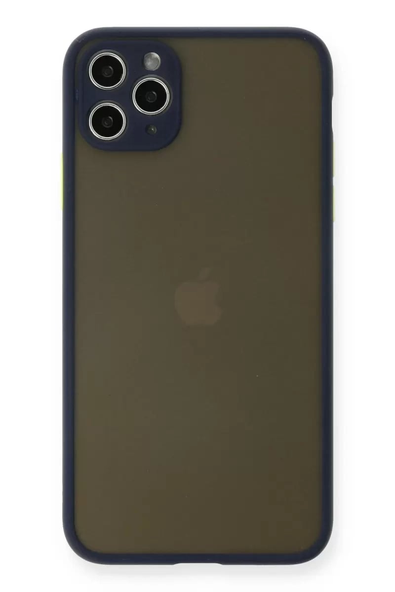 Apple iPhone 11 Pro Max Kılıf Montreal Silikon Kapak - Lacivert