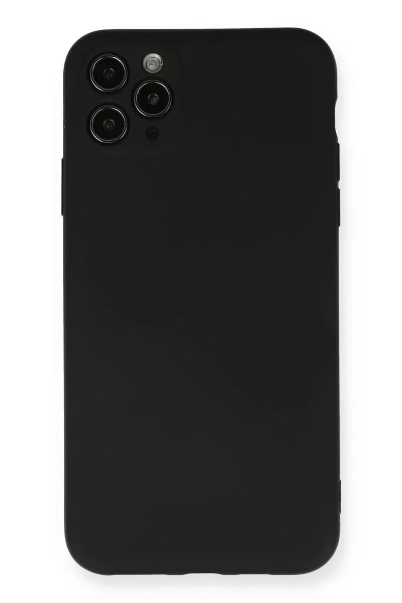 Apple iPhone 11 Pro Max Kılıf Nano içi Kadife Silikon - Siyah