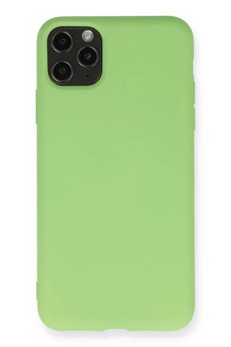 Apple iPhone 11 Pro Max Kılıf Nano içi Kadife Silikon - Yeşil