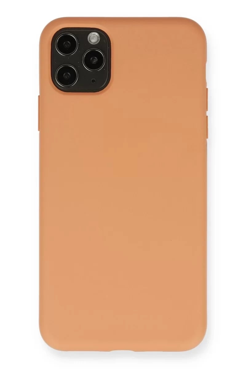 Apple iPhone 11 Pro Max Kılıf Nano içi Kadife Silikon - Mat Turuncu