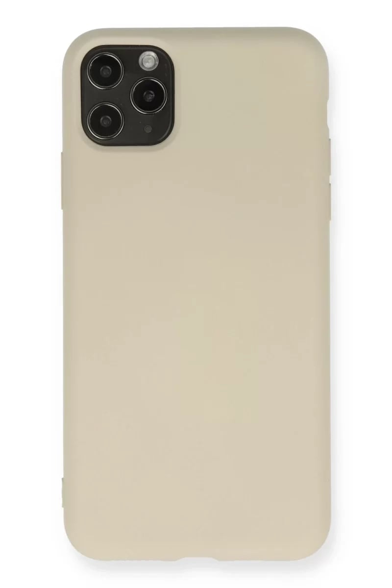 Apple iPhone 11 Pro Max Kılıf Nano içi Kadife Silikon - Bej