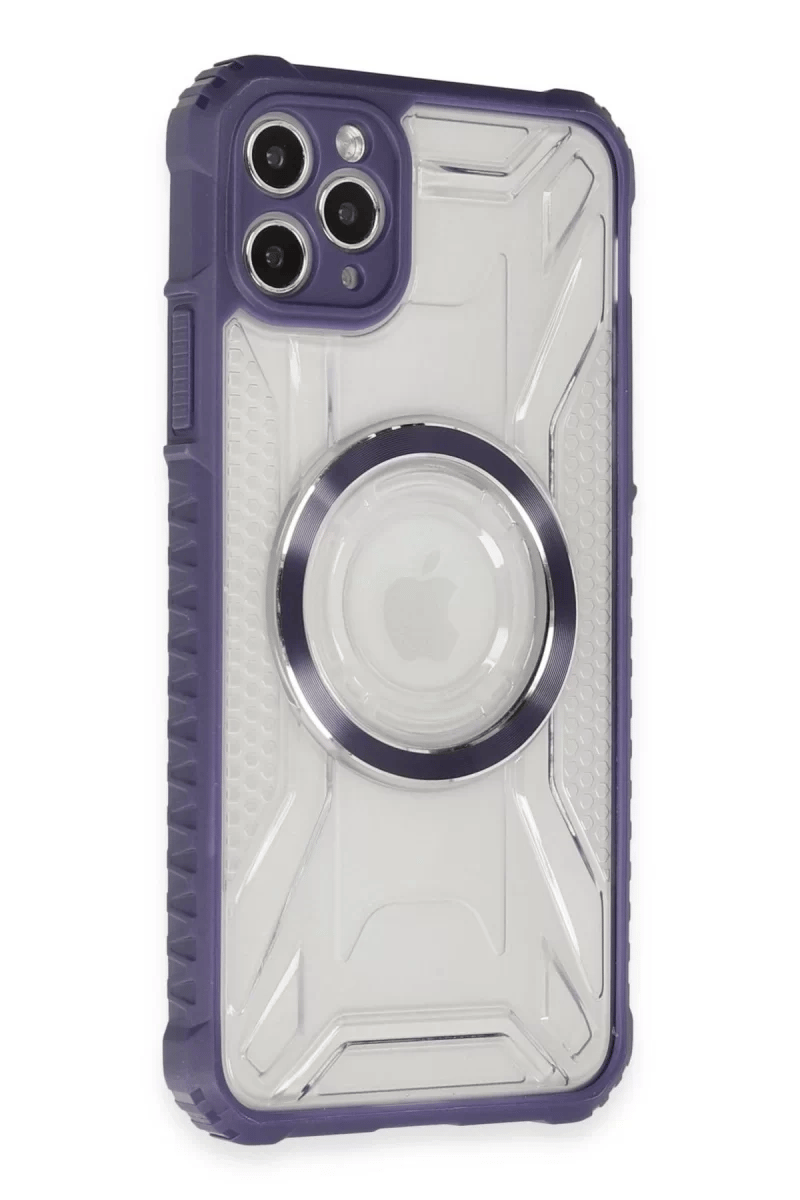 Apple iPhone 11 Pro Max Kılıf Prag Magneticsafe Kapak - Derin Mor