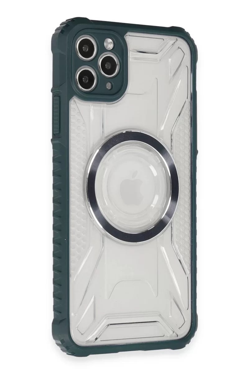 Apple iPhone 11 Pro Max Kılıf Prag Magneticsafe Kapak - Koyu Yeşil
