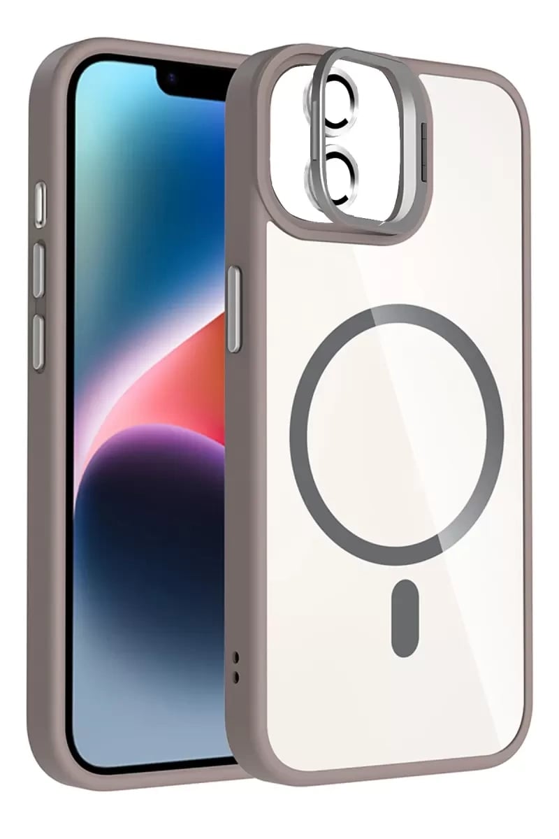 Apple iPhone 11 Remim Lensli Magsafe Standlı Kapak - Titan Gri