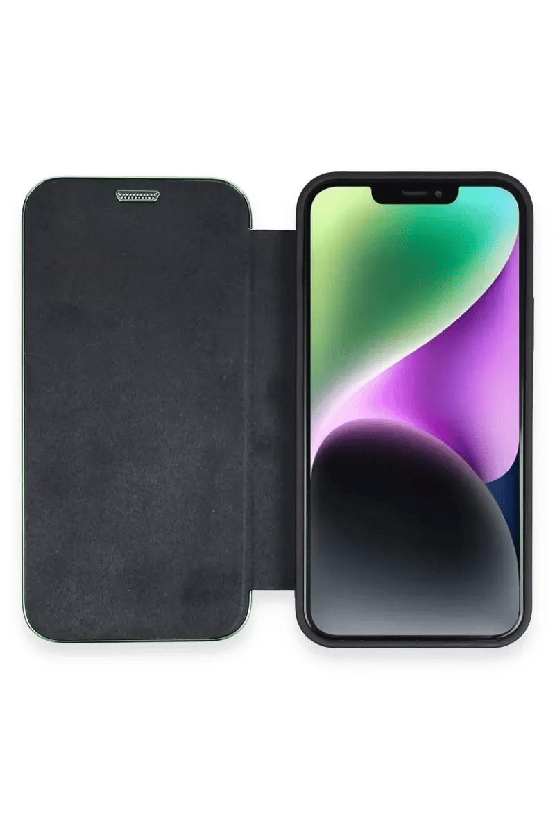 Apple iPhone 12 Kılıf Dolpin Kapaklı - Lacivert