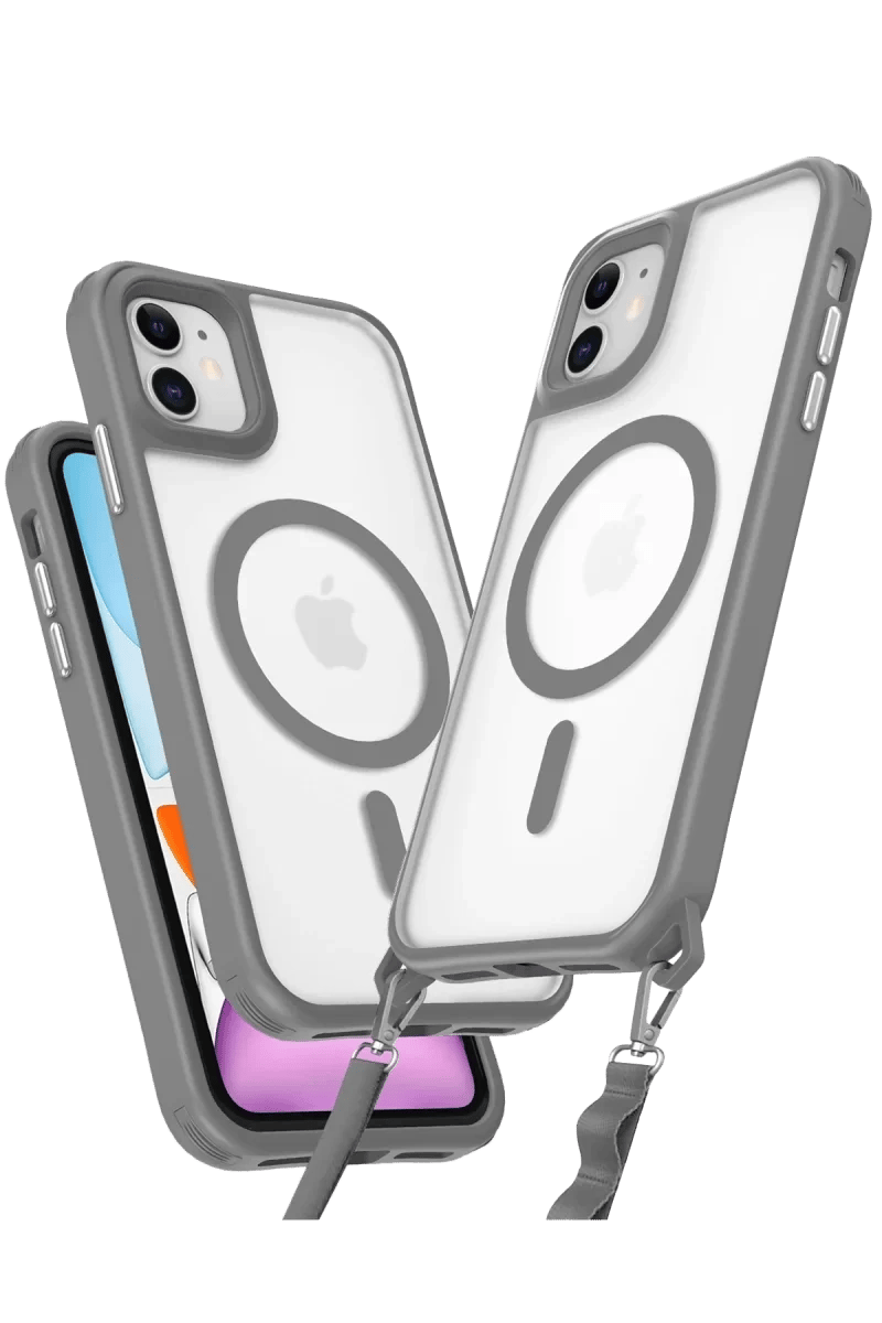 Apple iPhone 12 Kılıf Enka Magsafe Silikon Kılıf - Titan Gri
