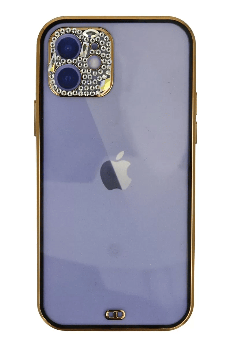Apple iPhone 12 Kılıf Liva Taşlı Silikon - Siyah