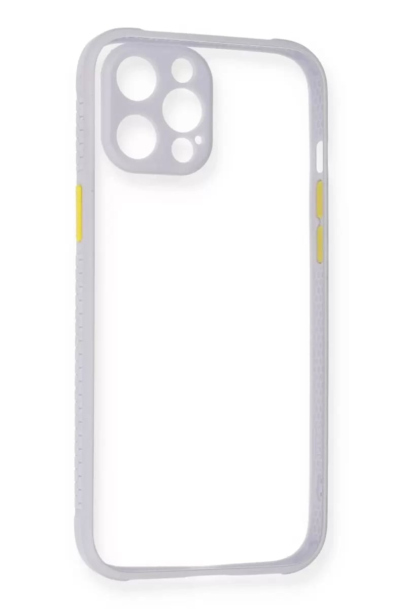 Apple iPhone 12 Kılıf Miami Şeffaf Silikon - Lila