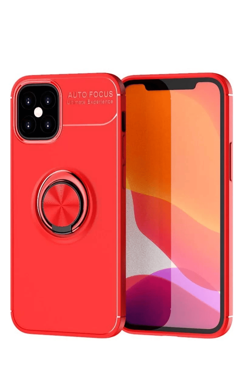 Apple iPhone 12 Mini Kılıf Range Yüzüklü Silikon - Kırmızı