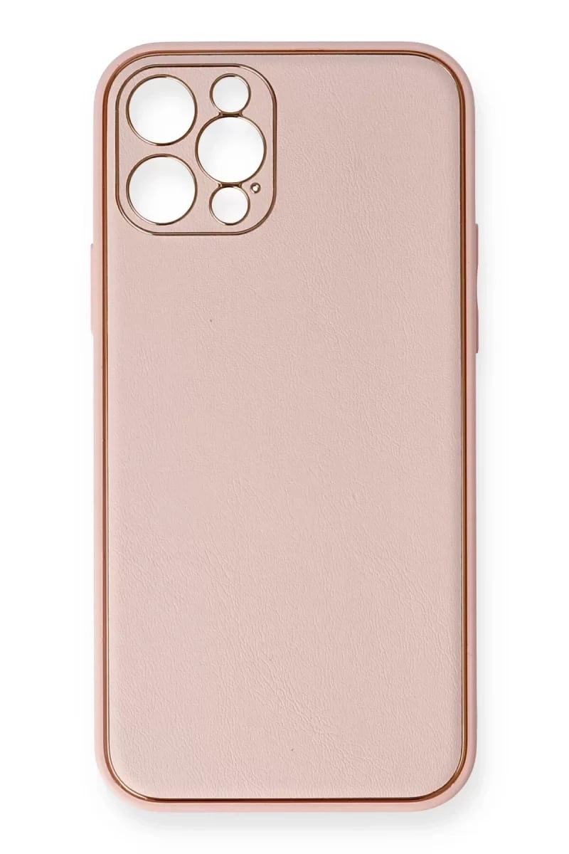 Apple iPhone 12 Pro Kılıf Coco Deri Silikon Kapak - Pembe