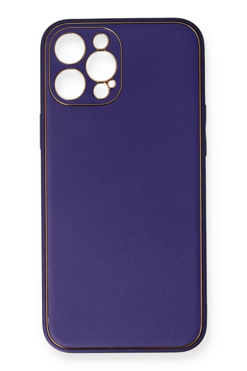 Apple iPhone 12 Pro Kılıf Coco Deri Silikon Kapak - Mor