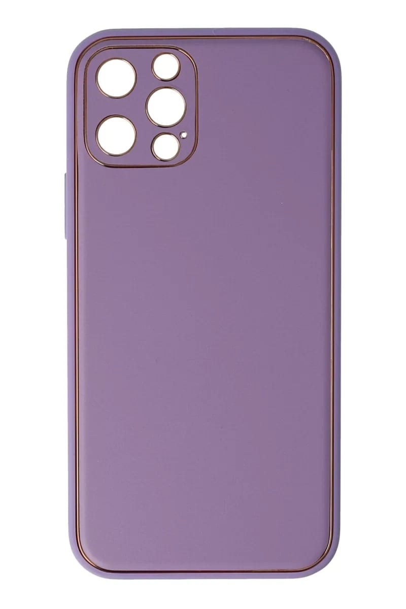 Apple iPhone 12 Pro Kılıf Coco Deri Silikon Kapak - Lila