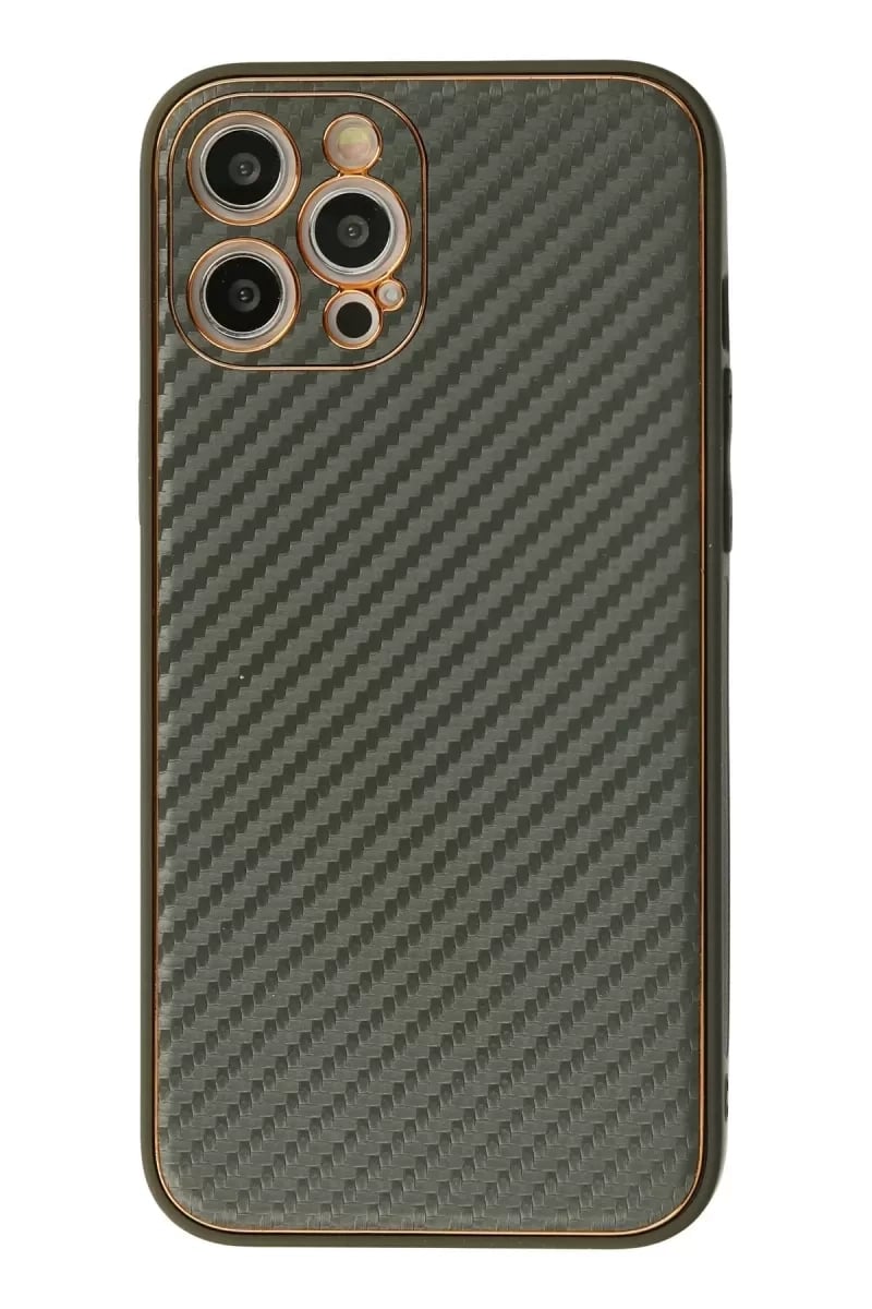 Apple iPhone 12 Pro Kılıf Coco Karbon Silikon - Füme