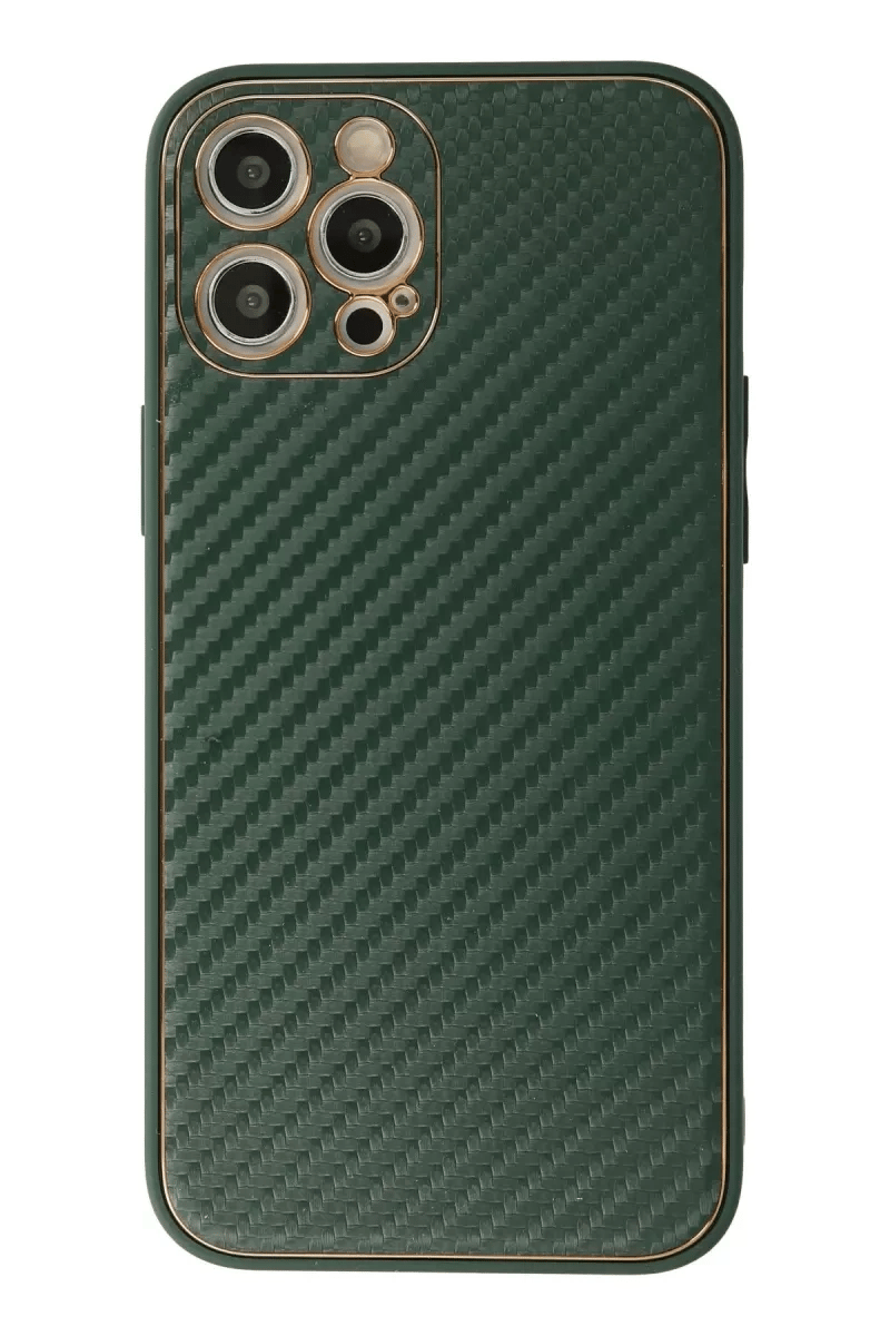 Apple iPhone 12 Pro Kılıf Coco Karbon Silikon - Yeşil