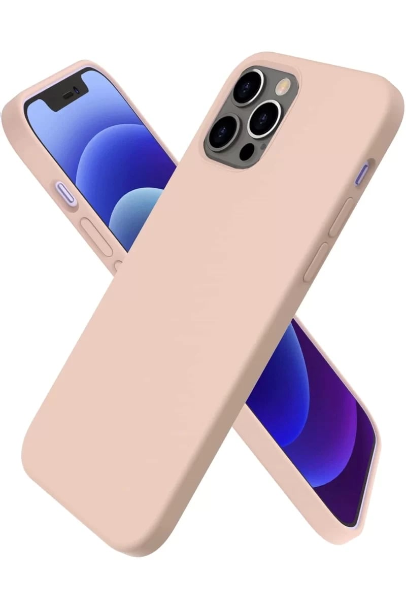 Apple iPhone 12 Pro Kılıf First Silikon - Pudra