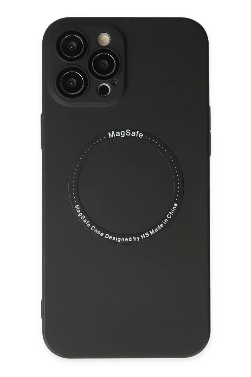 Apple iPhone 12 Pro Kılıf Jack Magneticsafe Lens Silikon - Siyah