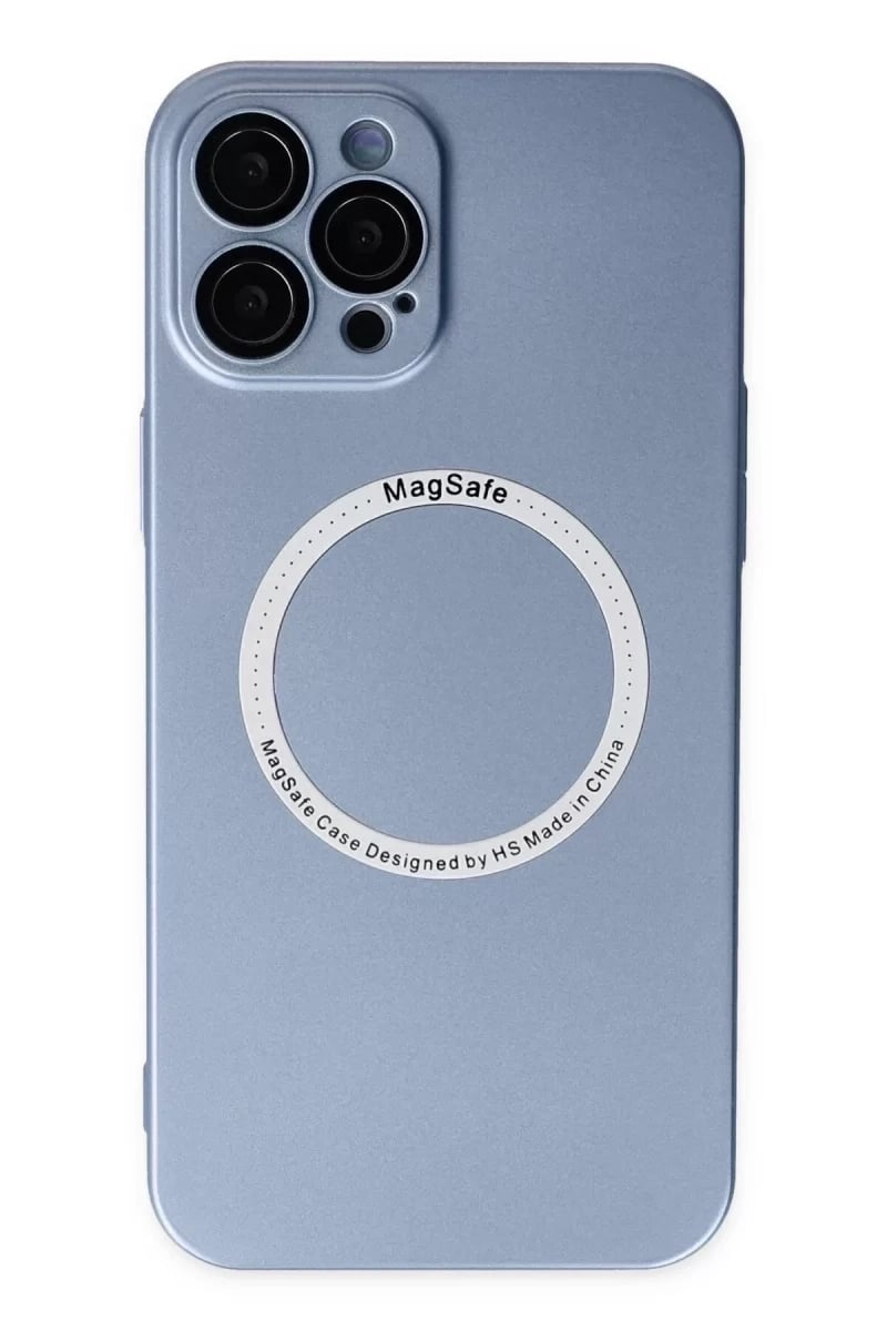 Apple iPhone 12 Pro Kılıf Jack Magneticsafe Lens Silikon - Sierra Blue
