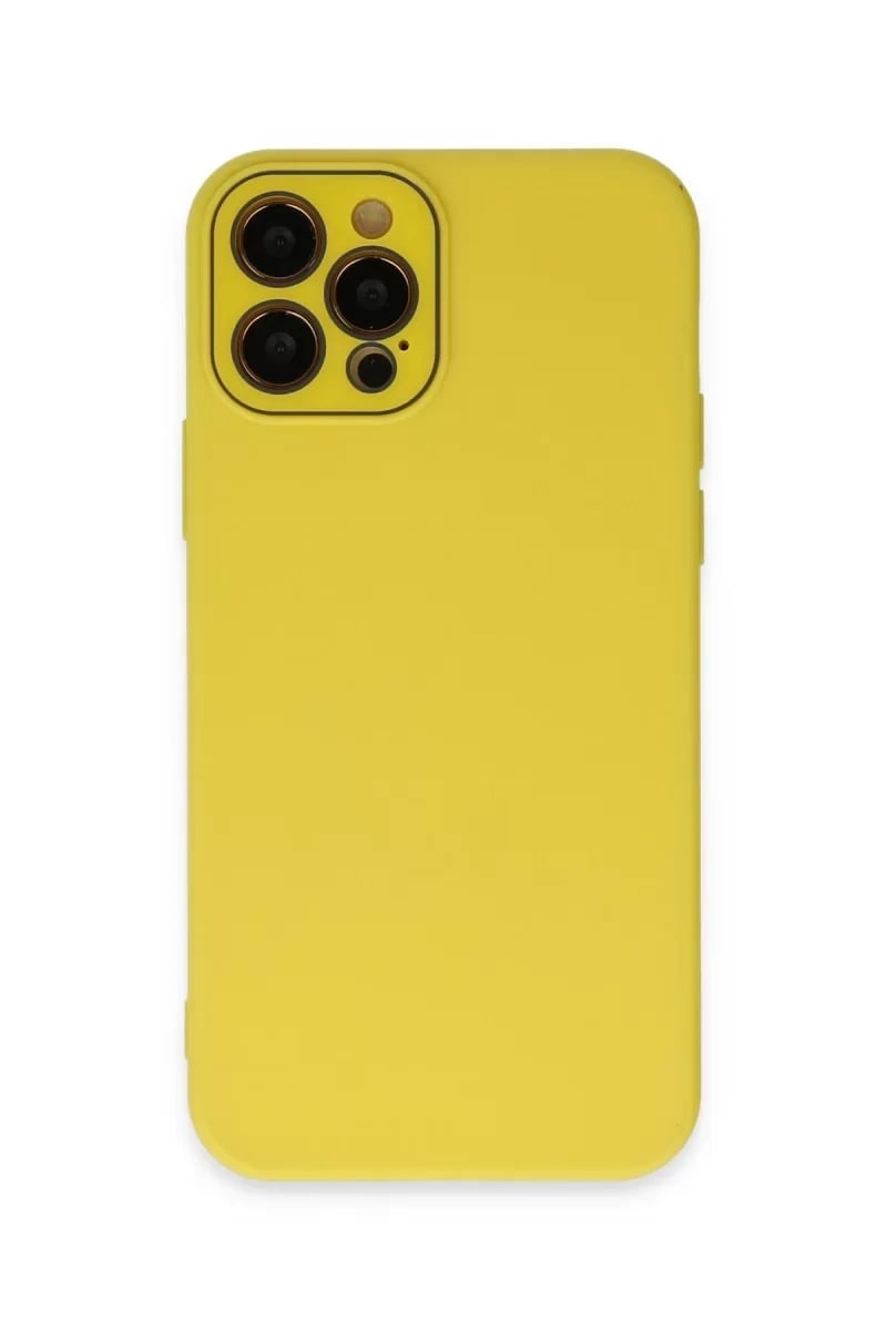 Apple iPhone 12 Pro Kılıf Lansman Glass Kapak - Sarı