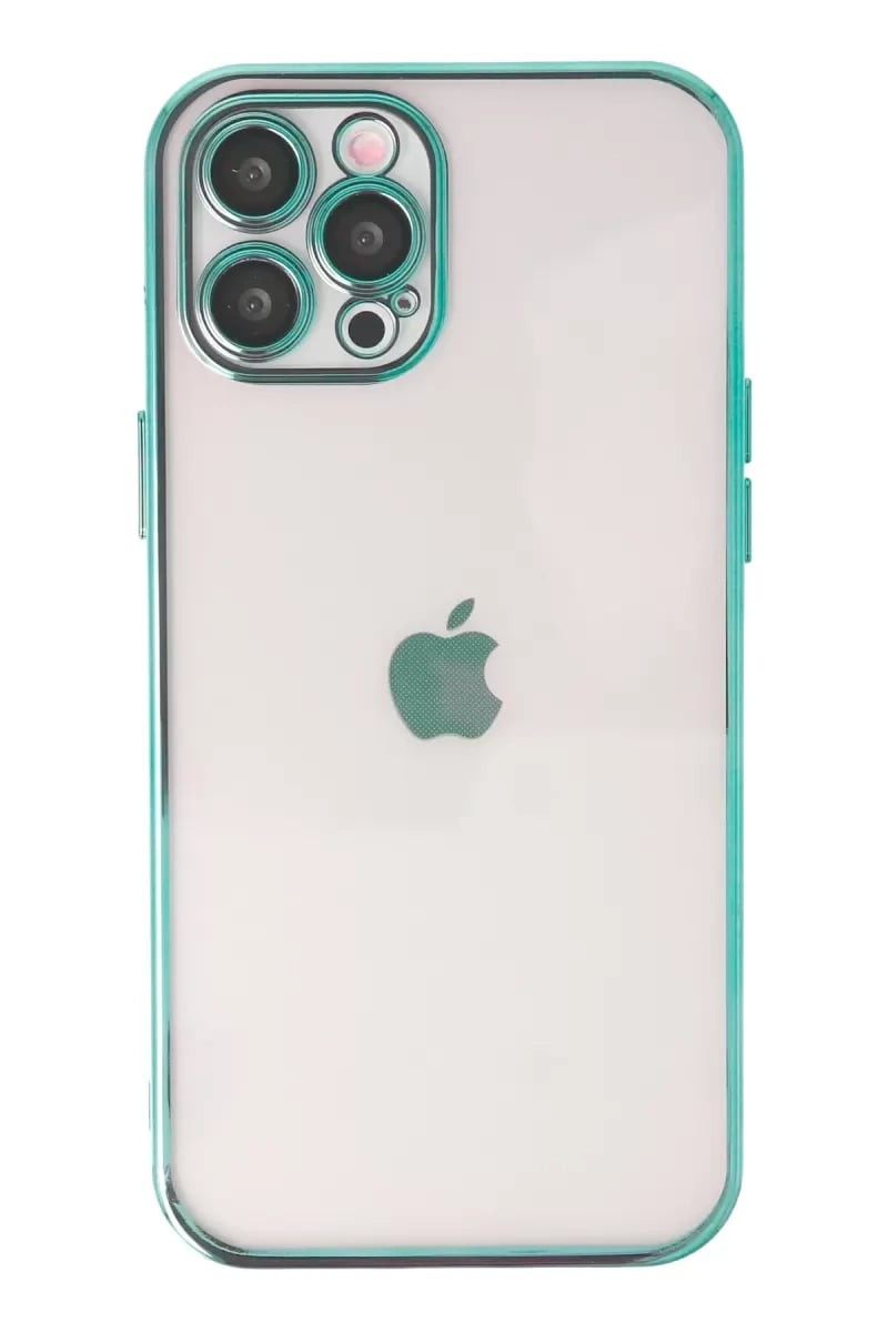 Apple iPhone 12 Pro Kılıf Lensli Silikon - Yeşil