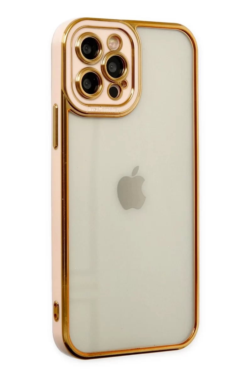 Apple iPhone 12 Pro Kılıf Liva Lens Silikon - Rose