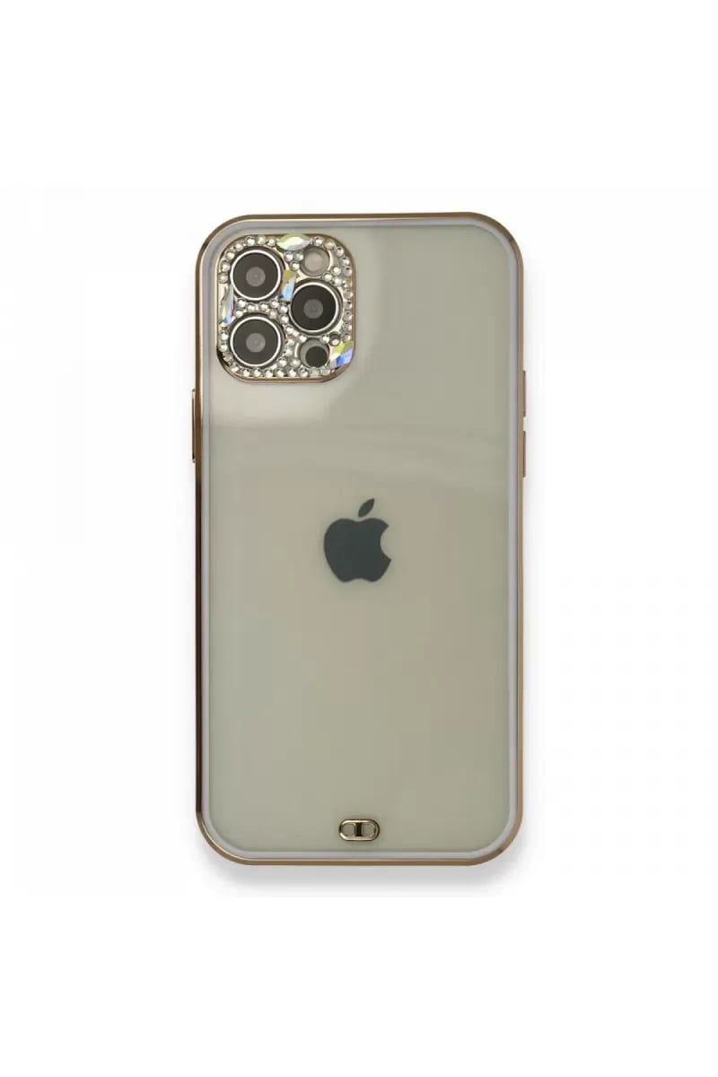 Apple iPhone 12 Pro Kılıf Liva Taşlı Silikon - Mor