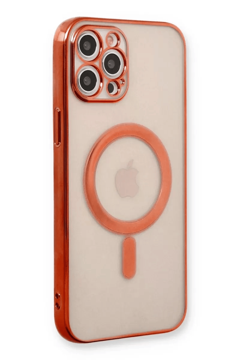 Apple iPhone 12 Pro Kılıf Magneticsafe Lazer Silikon - Kırmızı
